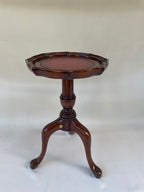 Georgian Pie Crust Wine Table with leather top