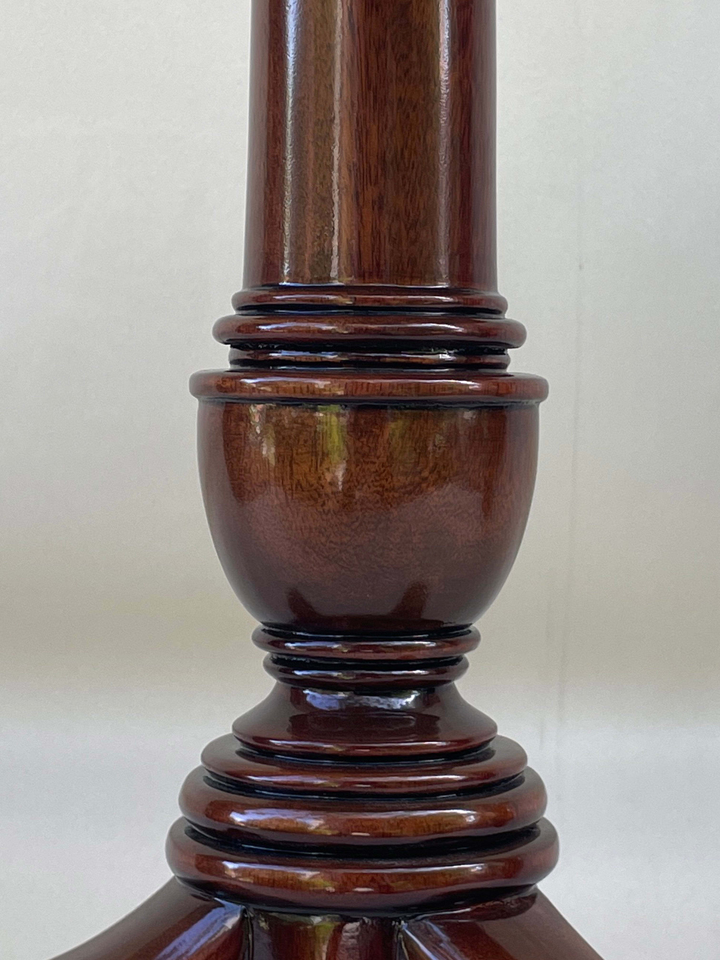 Georgian Pie Crust Wine Table with leather top