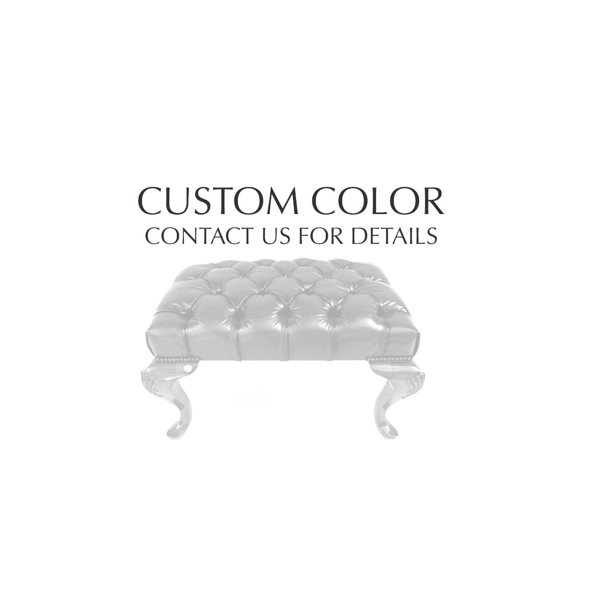 Chesterfield Tufted Leather Ottoman (Cabriole Legs)