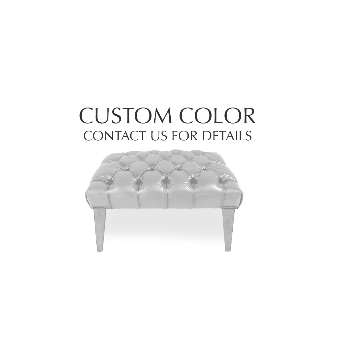 Chesterfield Tufted Leather Ottoman (Tapered Legs)