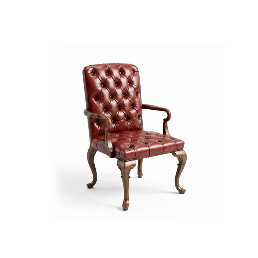 Queen Anne Shepherd's Armchair (Tufted Leather)