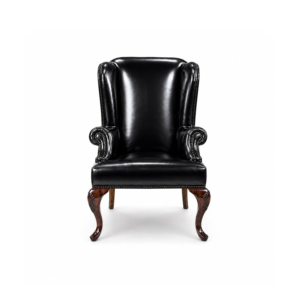 Queen Anne Plain Wing Chair (Front Cabriole)