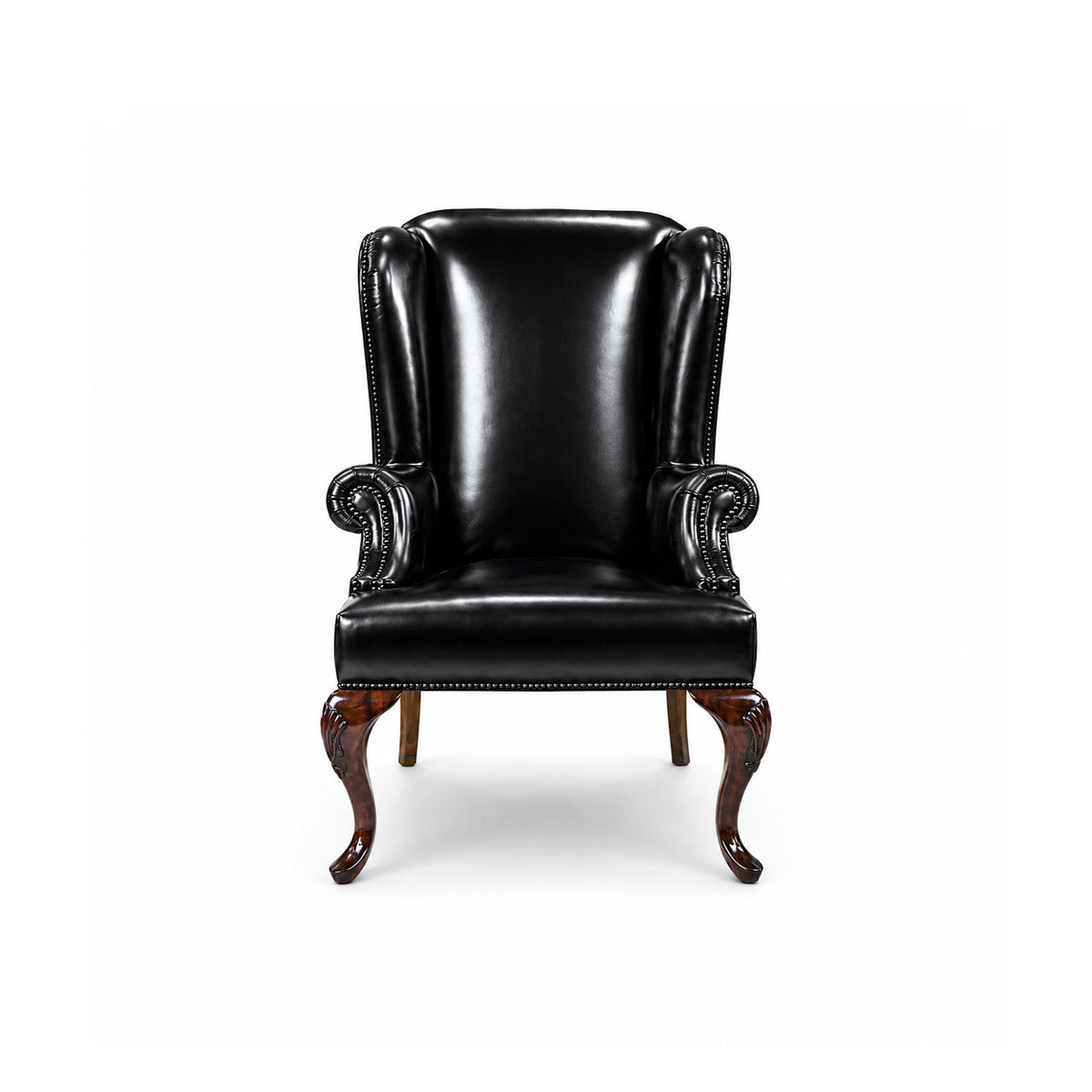Queen Anne Plain Wing Chair (Front Cabriole)