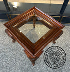 Queen Anne Square Lamp Table with Glass Top thomas-george-gallery