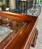 Queen Anne Square Lamp Table with Glass Top thomas-george-gallery
