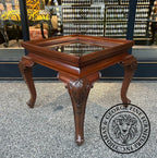 Queen Anne Square Lamp Table with Glass Top thomas-george-gallery
