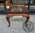 Queen Anne Square Lamp Table with Glass Top thomas-george-gallery