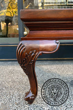 Queen Anne Square Lamp Table with Glass Top thomas-george-gallery