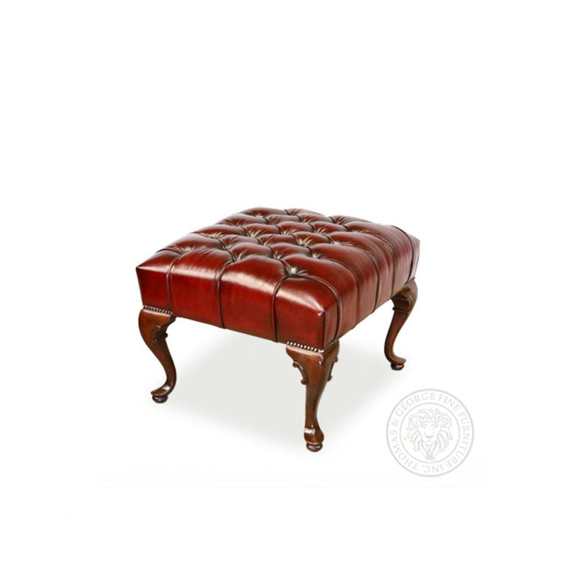 Queen Anne Tufted Ottoman | Center Table thomas-george-gallery