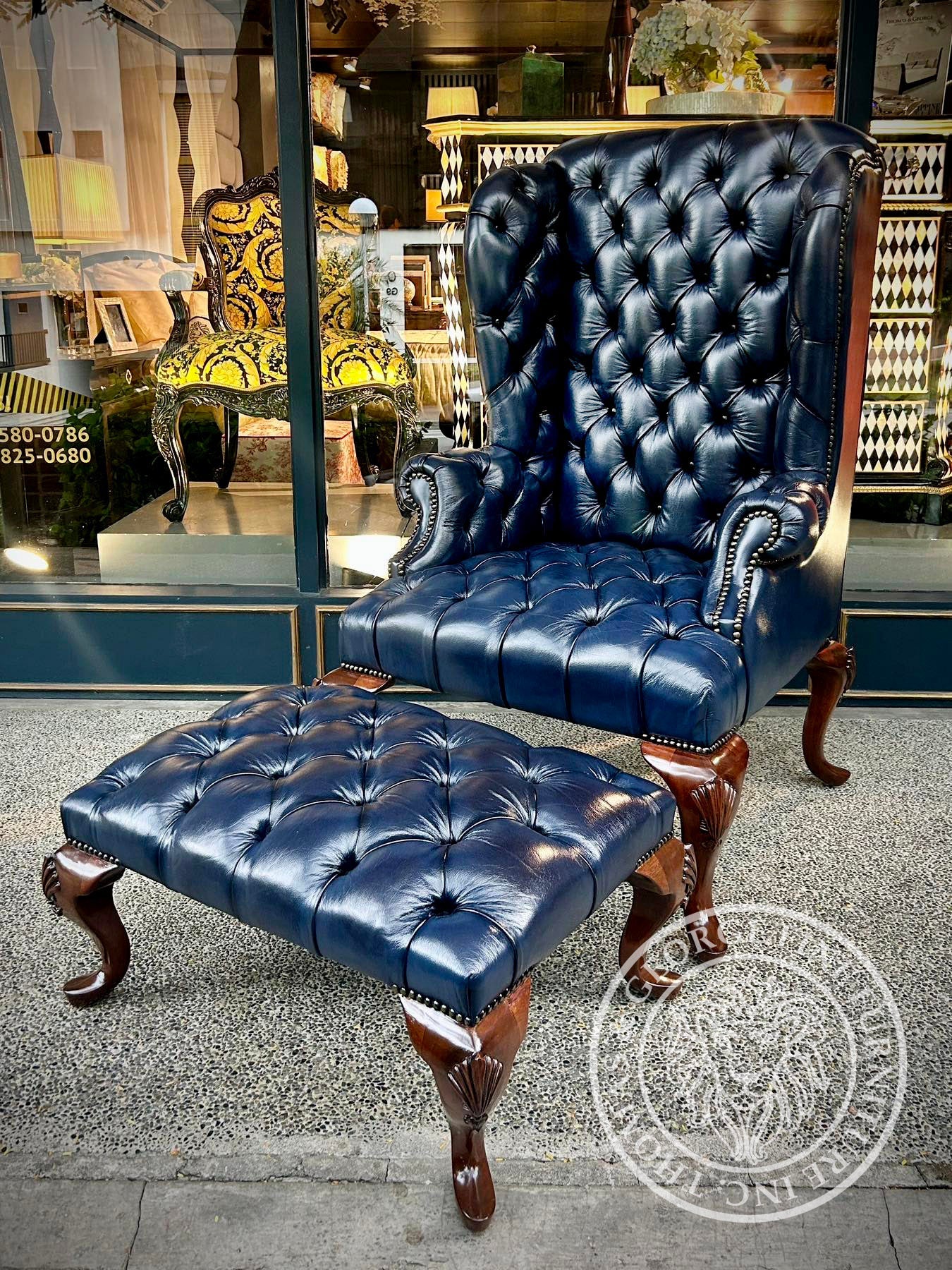 Queen Anne Tufted Ottoman | Center Table thomas-george-gallery