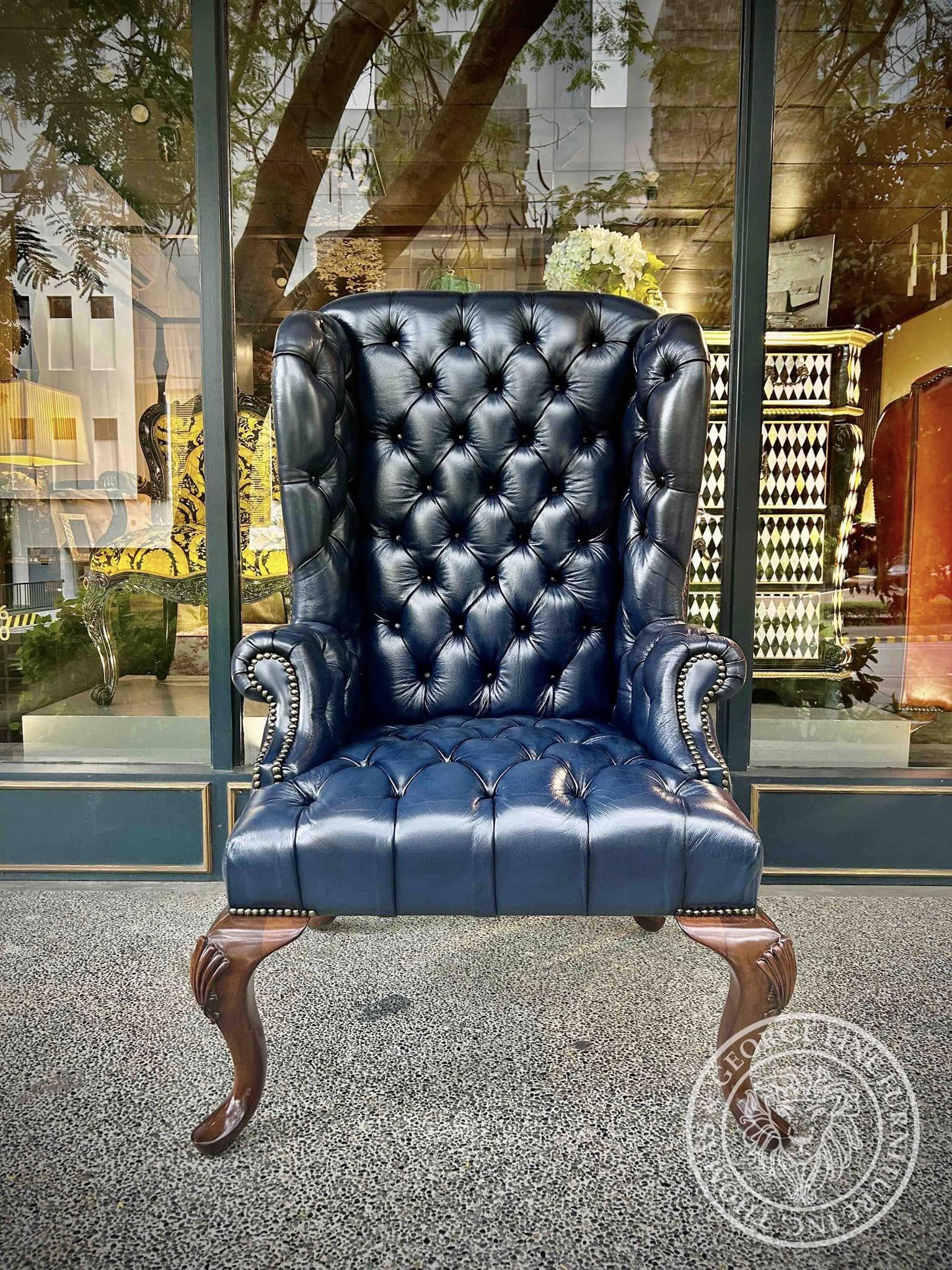 Queen Anne Tufted Wing Chair (Full Tufting-Full Cabriole)