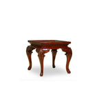 Queen Anne Square Lamp Table with Glass Top