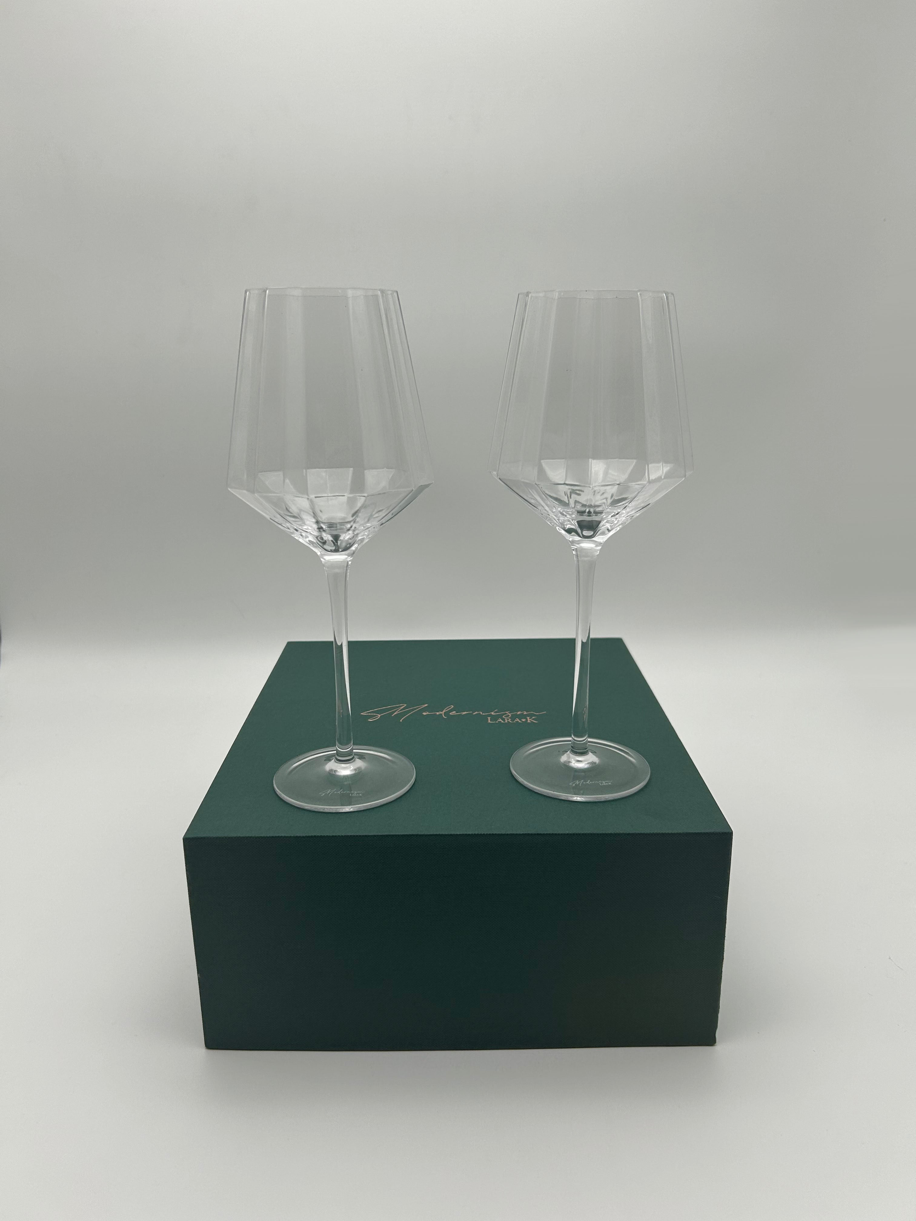 Modernism x Lara K. Crystal Red Wine | Water Glasses