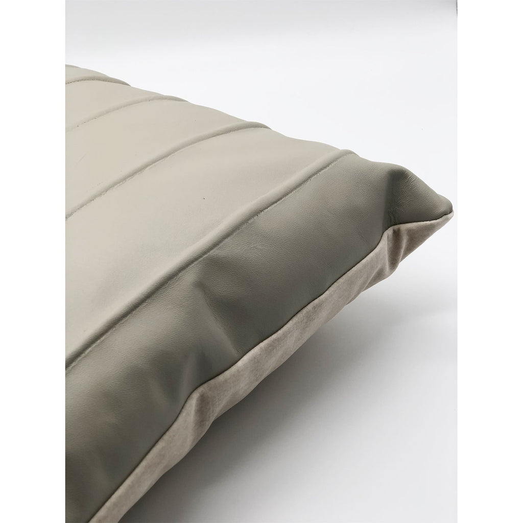 Stripe Sculpted Leather Cushion | Throw Pillow