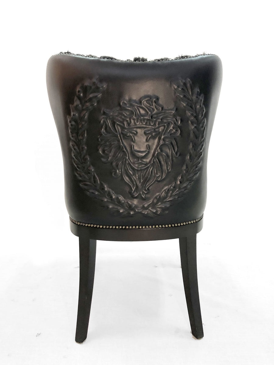 Petal Chair with T&G Lion in Fur & Sculpted Leather