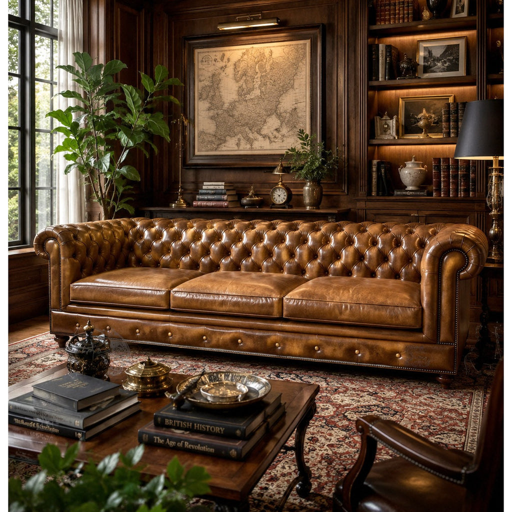 Classic Chesterfield 4-Seater Sofa (Fixed Loose Cushion)