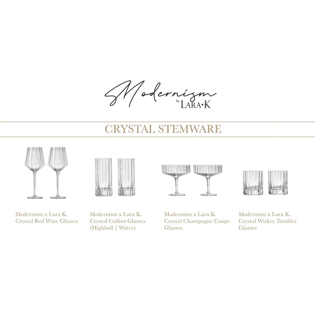 Modernism x Lara K. Crystal Champagne Coupe Glasses