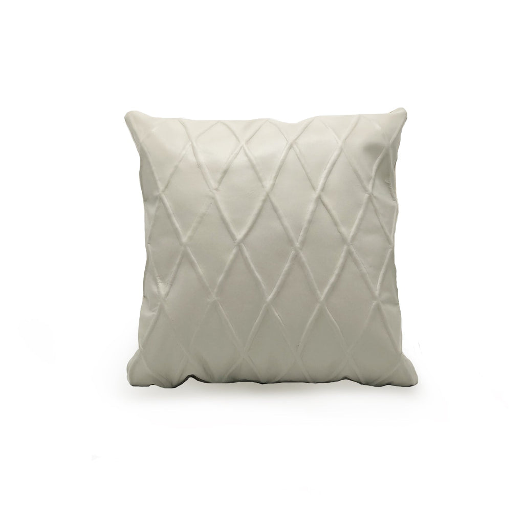 Trellis Sculpted Leather Cushion | Throw Pillow