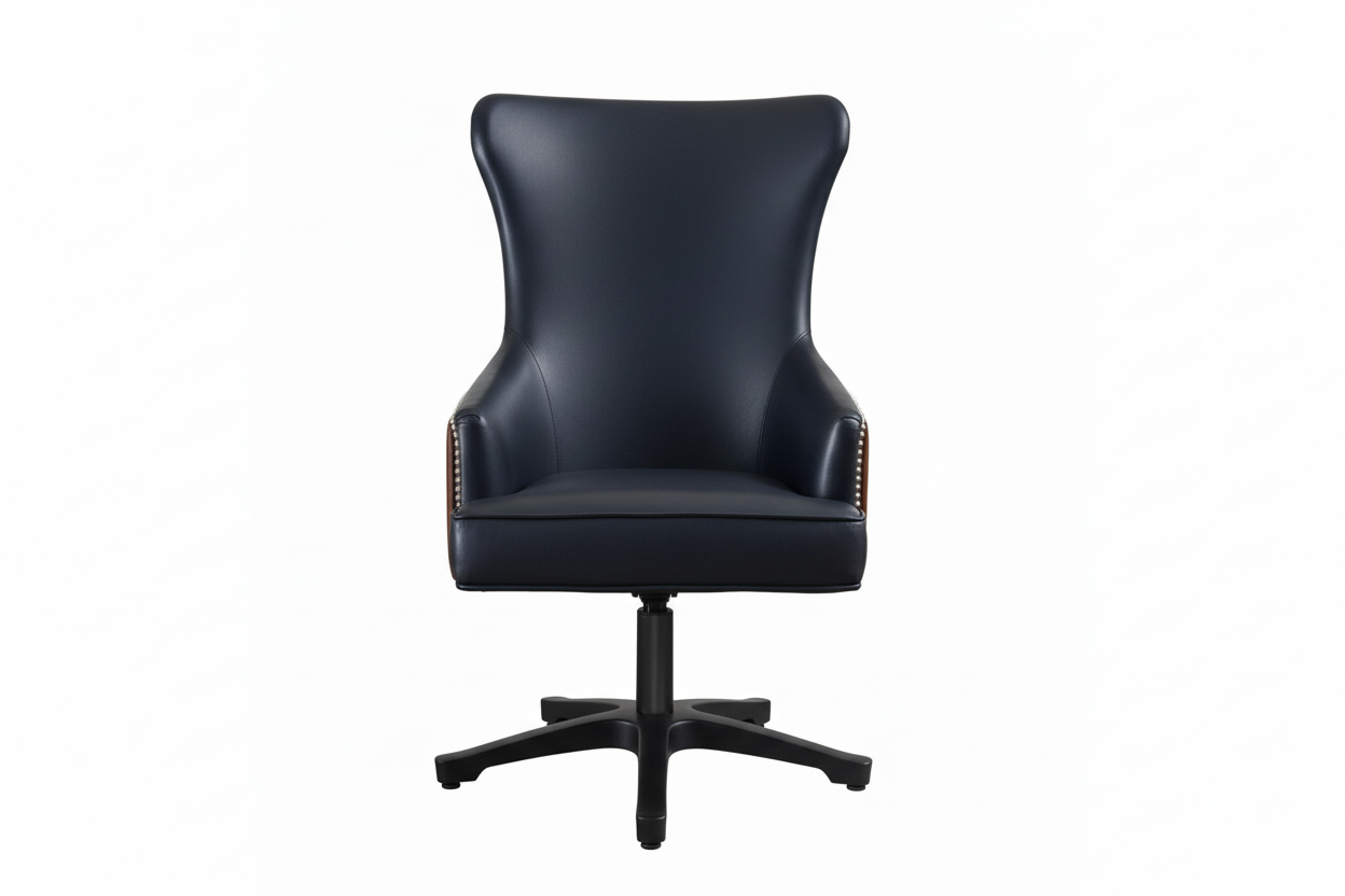 Uffi Executive Swivel Wing Chair with Quilted Leather