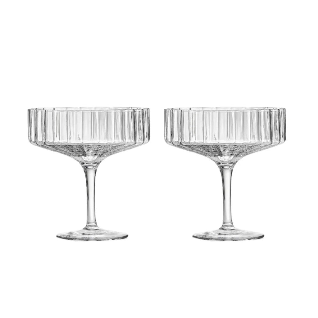 Modernism x Lara K. Crystal Champagne Coupe Glasses