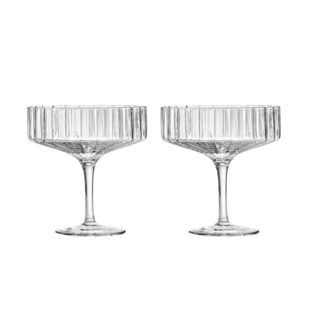 Modernism x Lara K. Crystal Champagne Coupe Glasses