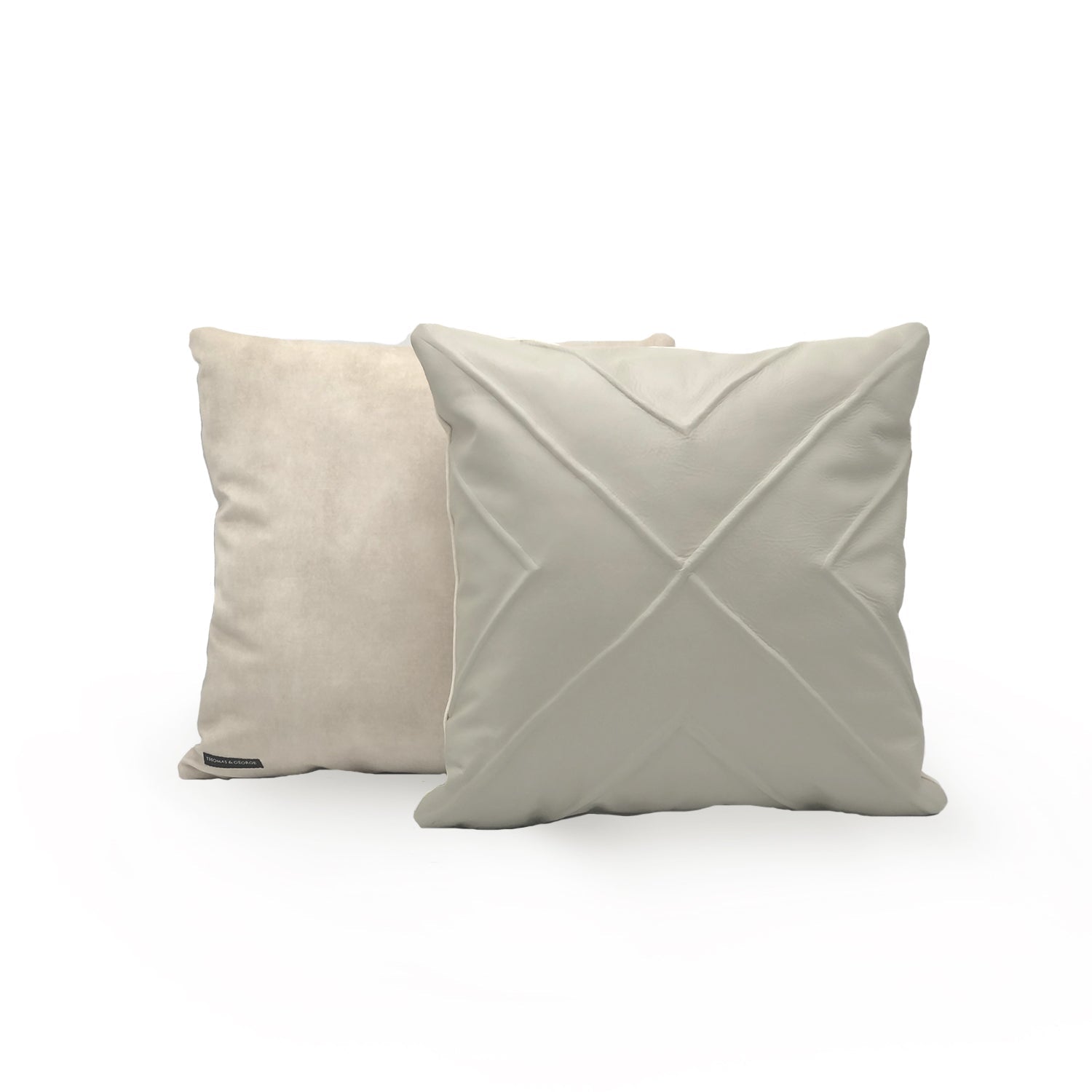 X Sculpted Leather Cushion | Throw Pillow