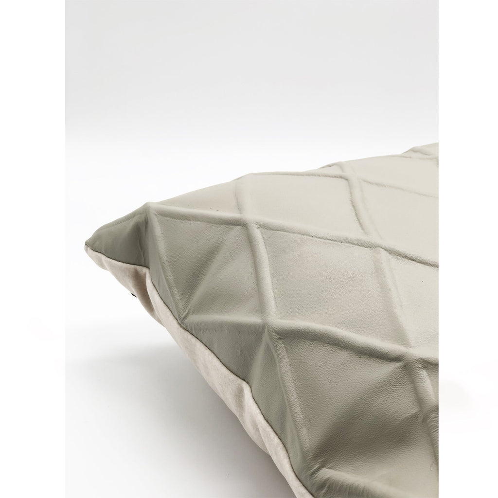 Trellis Sculpted Leather Cushion | Throw Pillow